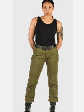Dovetail Workwear Go To Canvas Pants - 6 / 30 - Kelp Green